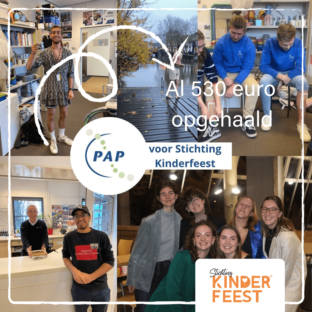 Studievereniging PAP haalt geld op voor Stichting Kinderfeest